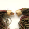 Murano fine seed bead necklace with gold plated clasp in red brown and gold