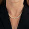 Pearl single strand necklace Rhodium clasp