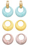 pastel coloured interchangeable resin hoop clip on earrings.