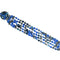 Multistrand beaded bracelet with blue and black beads on a white background