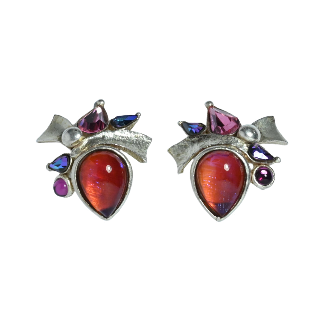 Dragons breath glass clip on earrings by Marie Victoire Kamer