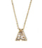 gold plated initial A pendant featuring Swarovski crystal
