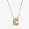 gold plated initial C pendant featuring Swarovski crystal