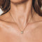 Gold plated initial E pendant featuring Swarovski crystal Model Picture