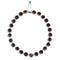 Red rhinestone necklace in a silver plated filagree setting vintage