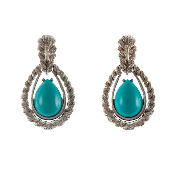Lovely vintage Avon clip on turquoise earrings from the 1970s