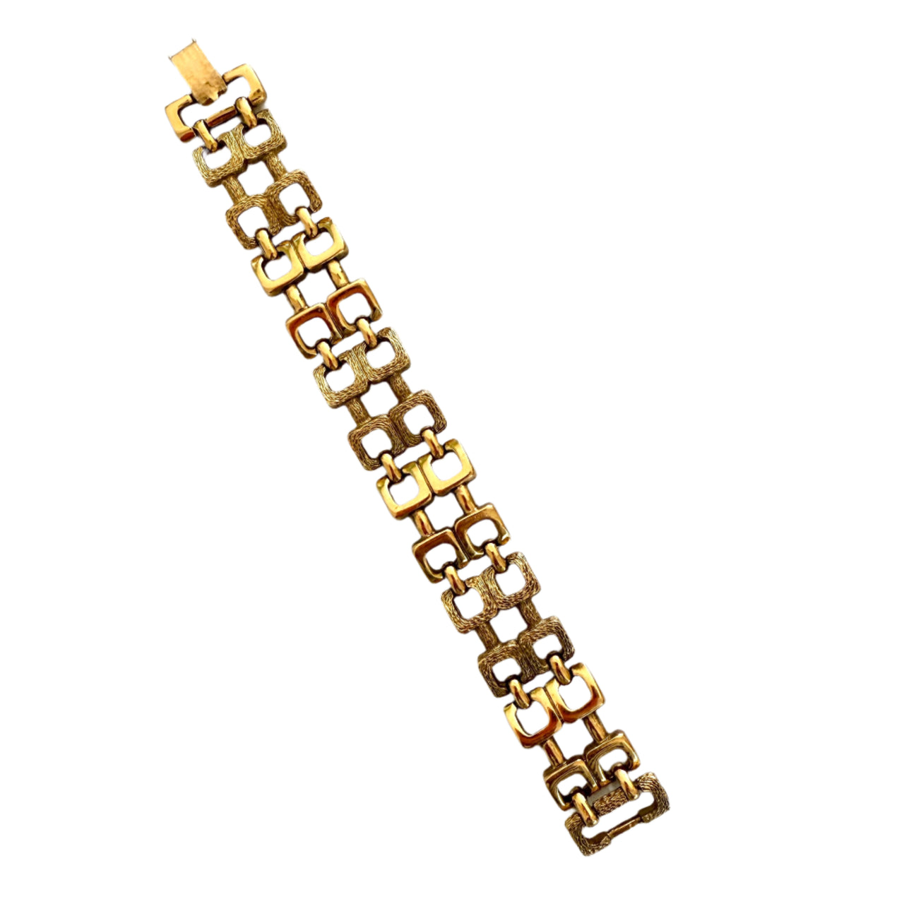Vintage 1970s Gold Plated Modernist Bracelet