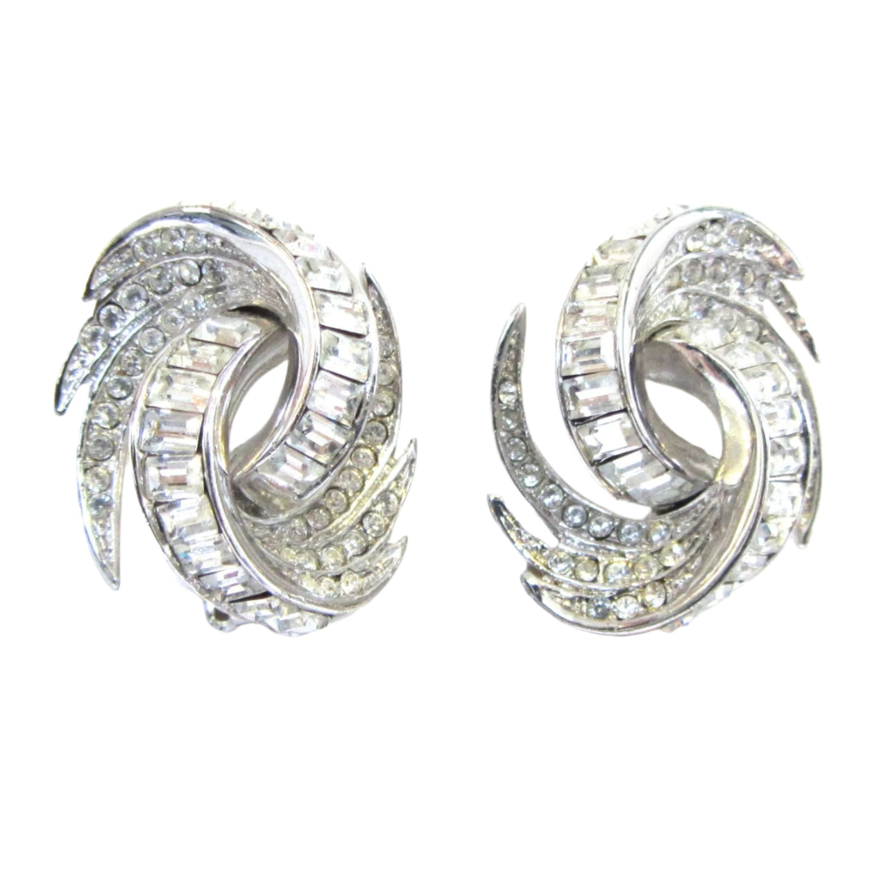 White Paste clip on earrings