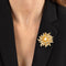Gold plated Faux pearl floral Vintage Brooch