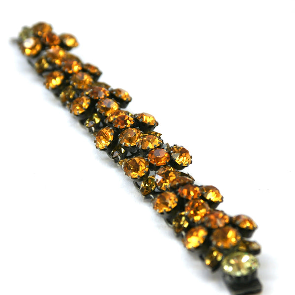 Eclectica Vintage Jewellery | UK | 1950s Vintage Rhinestone Bracelet, Topaz