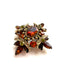autumnal vintage brooch with brown, orange and olive green rhinestones on antique gold-plated metal