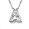 Rhodium plated initial A pendant featuring Swarovski crystal