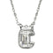 Rhodium plated initial C pendant featuring Swarovski crystal