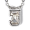 Rhodium plated initial J pendant featuring Swarovski crystal
