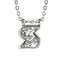 Rhodium plated initial S pendant featuring Swarovski crystal