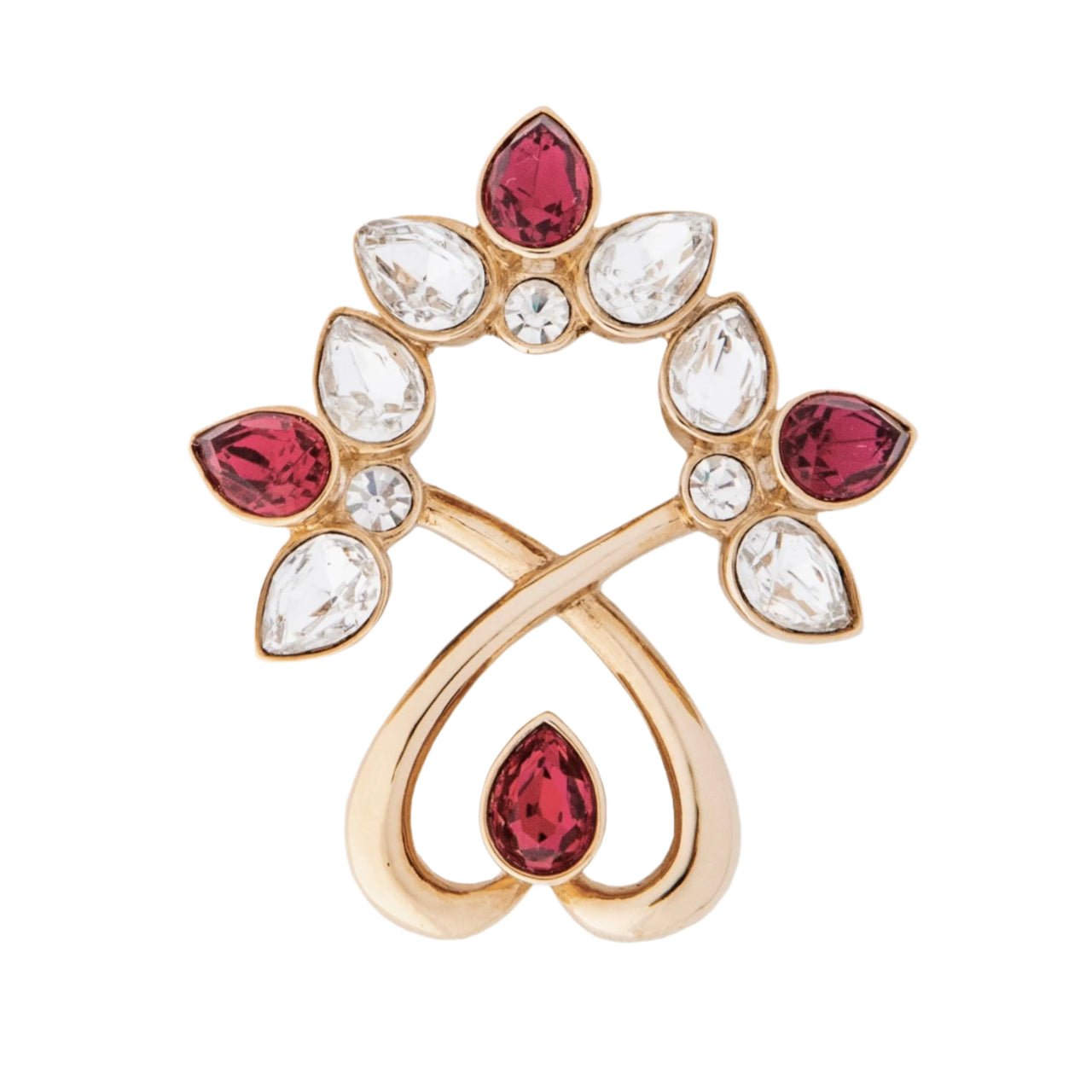 Attwood & Sawyer abstract brooch in soft red tone and light 22ct gold plate.