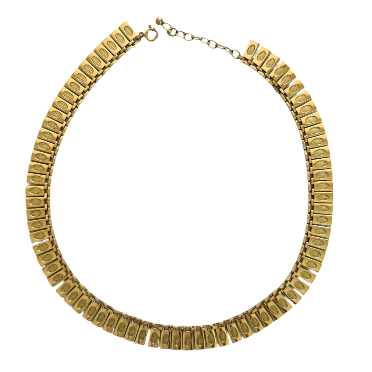 Gold necklace on a white background