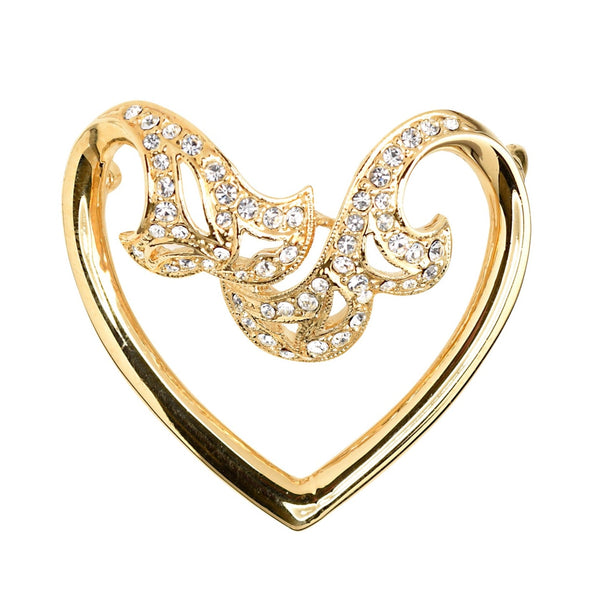 Attwood & Sawyer Swarovski Crystal Heart Brooch