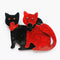 Lea Stein Twin Cat Brooch, Red, Black