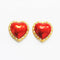 1980s Victoria Secret Large Heart Clip On Earrings