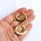 Vintage Gold-Plated Hoop Earrings, Pierced