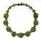 Eclecica Vintage 1950s Kramer Rhinestone Necklace, Olive green and Navy