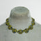 Eclecica Vintage 1950s Kramer Rhinestone Necklace, Olive green and Navy