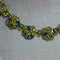 Eclecica Vintage 1950s Kramer Rhinestone Necklace, Olive green and Navy