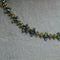 Eclecica Vintage 1950s Kramer Rhinestone Necklace, Olive green and Navy