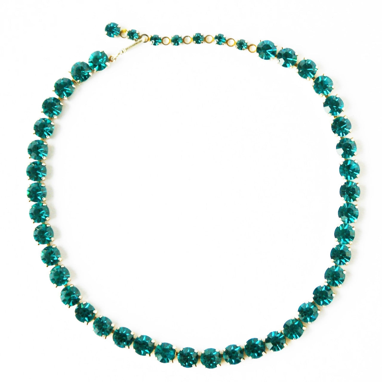 Eclectica Vintage Jewellery | UK | 1960s Vintage Teal Rhinestone Necklace