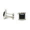 1980s Small Glass Cufflinks, Black