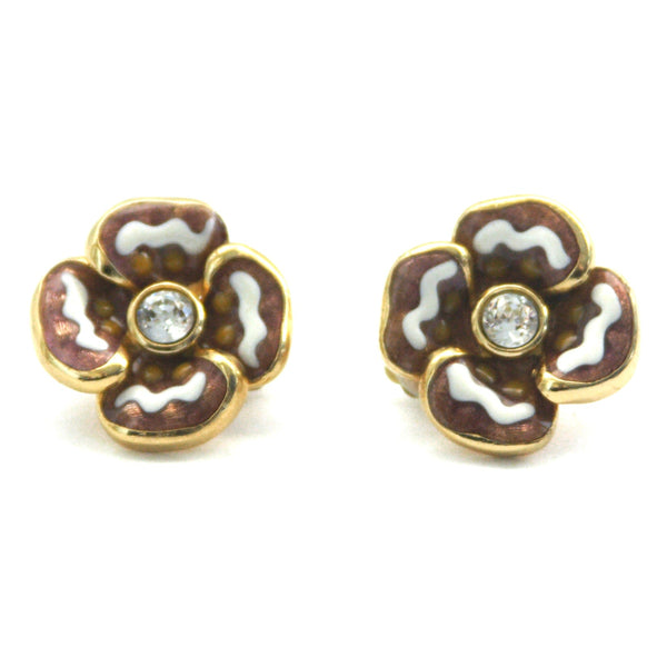 1970s Christian Dior Flower Clip on Earrings