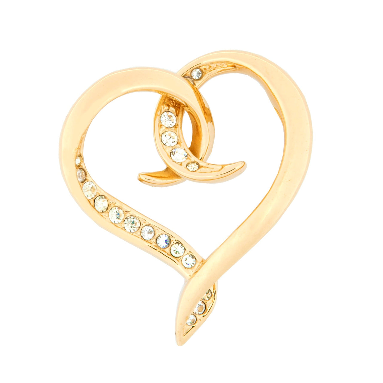 Attwood & Sawyer Swarovski Crystal Heart Brooch