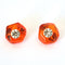 1980s Vintage Orange Resin Clip On Earrings