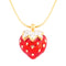 1980s Vintage Enamel and Swarovski Crystal Strawberry Pendant