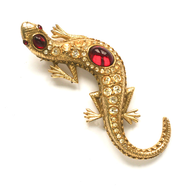 Large 1980s Lizard Brooch