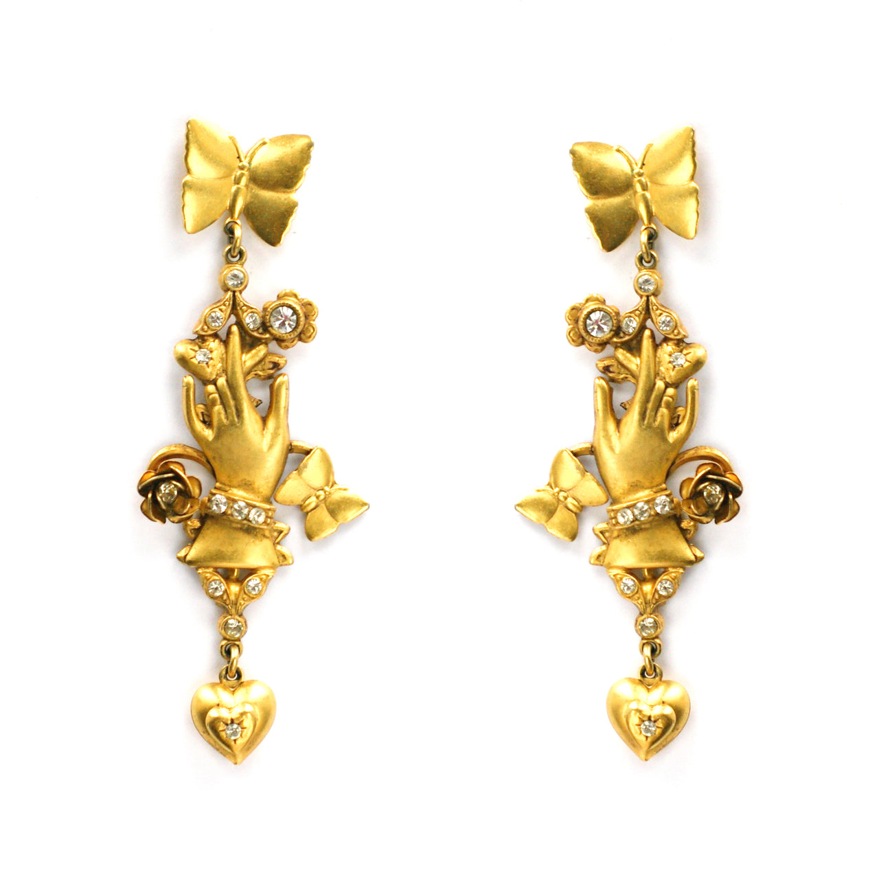 Butterfly drop earrings