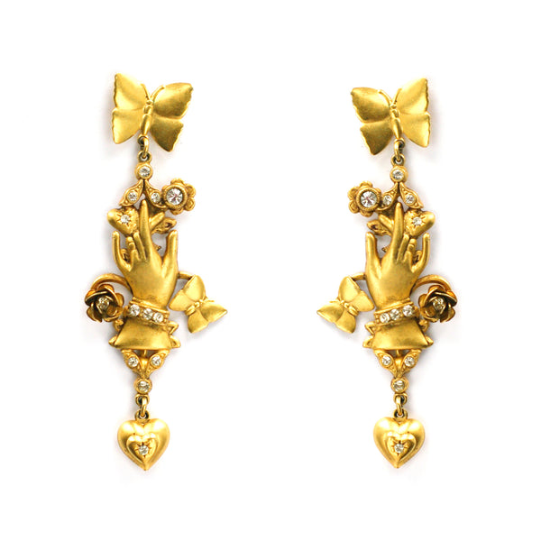 Butterfly drop earrings