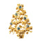 1980s Avon Christmas Tree Brooch, Gold Plate