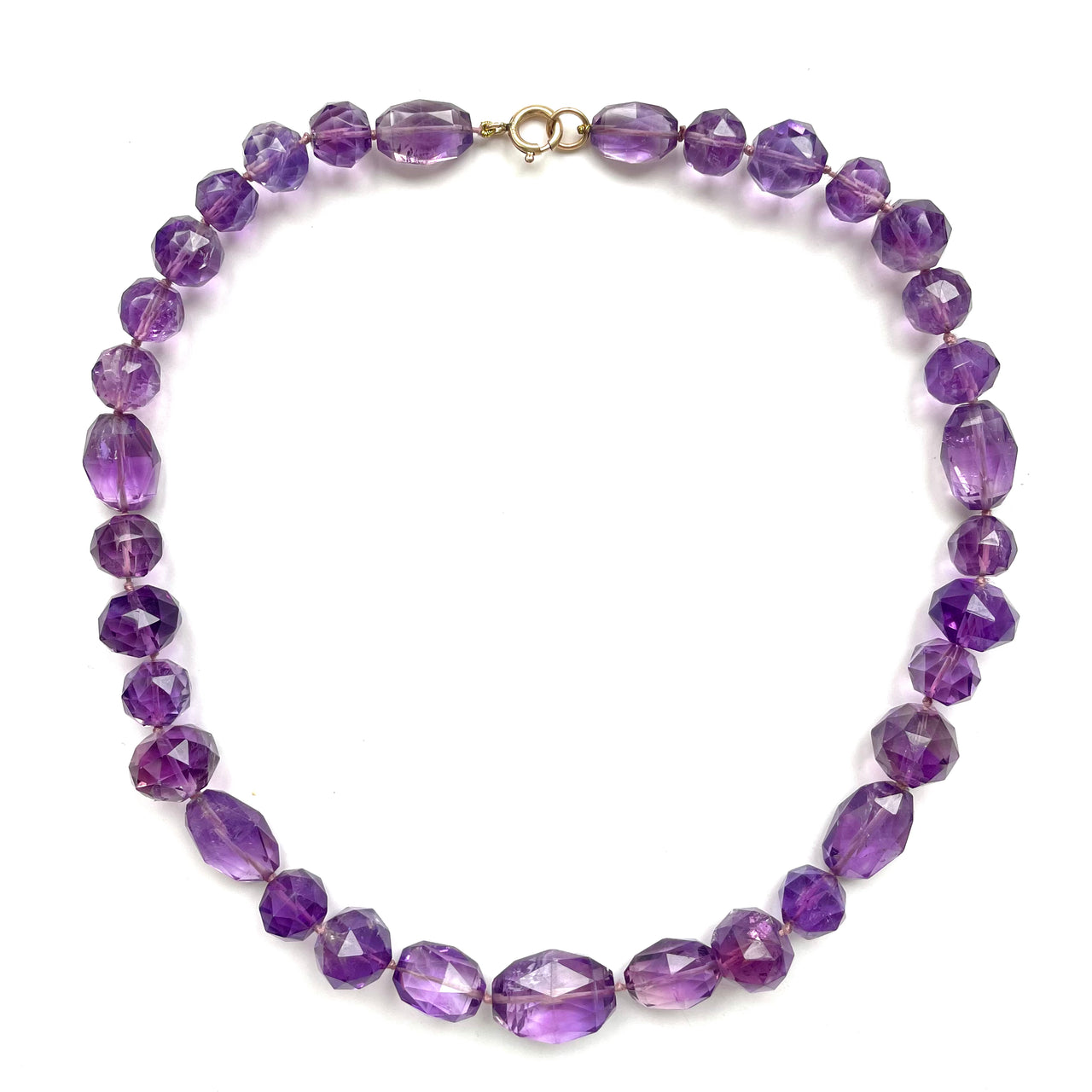 Vintage Faceted Amethyst Beads Necklace