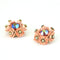 1950s Vintage Floral Clip On Earrings, Peach