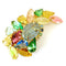 pastel rhinestones vintage brooch on white background