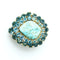 Blue Glass Vintage Brooch