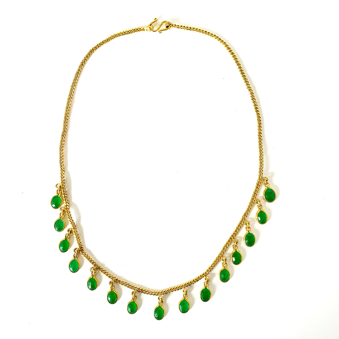 1970s Green Glass Droplets Chain