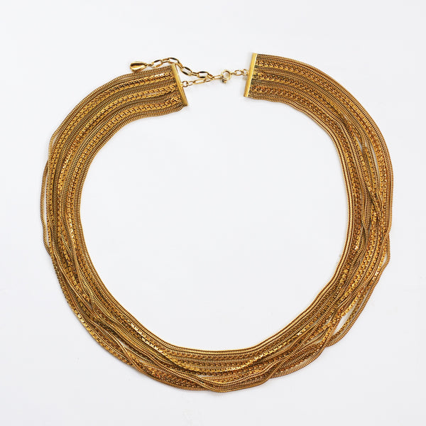 1960s vintage gold-plated chains necklace