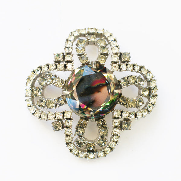 1960s Vintage Rainbow Glass Brooch Eclectica Vintage Costume