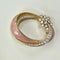 Gold plated pink enamel brooch by Attwood & Swyer