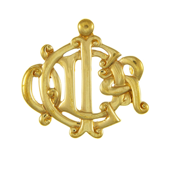 Dior insignia gold plated brooch 