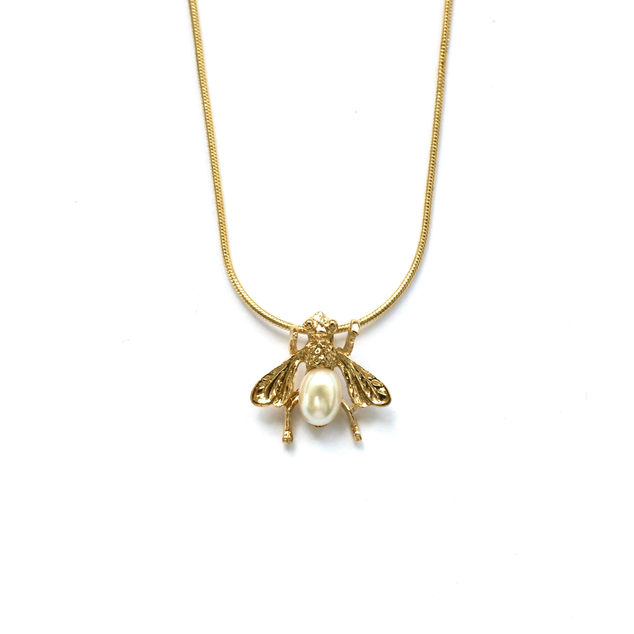 vintage bee pendant necklace chain