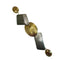Large Pierre Lang brooch featuring geometric shapes in gold and rhodium plate